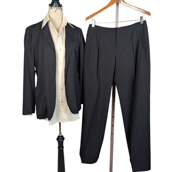 Jean Paul Gaultier Femme Black Two-Piece Suit – Vintage Made in Italy Size US 8 - Picture 1 of 16